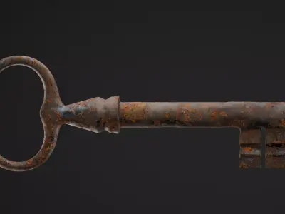 Rusted Old Key 3D Model Low-poly 3D model