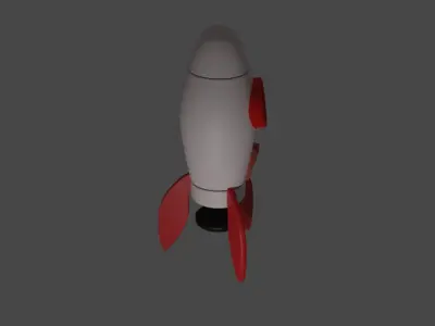 Cartoon Type Rocket Low-poly 3D model