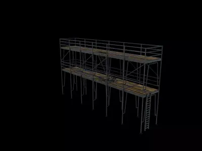 wooden Scaffolding 3D model