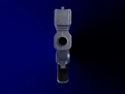 sci-fi revolver with a heavy Steel Serpent silver gun vash  3D model