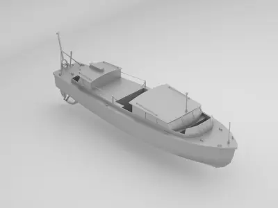 Lifeboat - Type 7 - World War 2 Warship 3D model