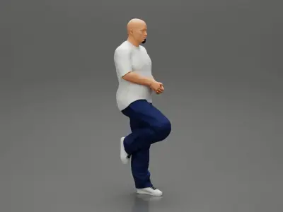 gangster homies standing in one leg leaning against car 3D print model