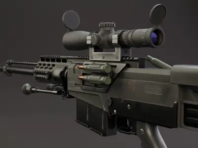 Rifle AS 50 Low-poly 3D model