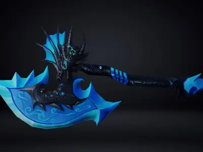 Futuristic Axe Low-poly 3D model order