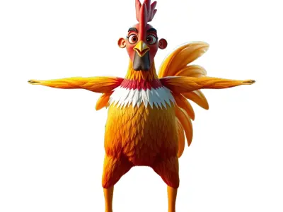 Vibrant Rooster Character model pack Low-poly 3D model