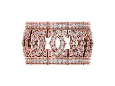  Wedding Art Deco Ring 3D print model