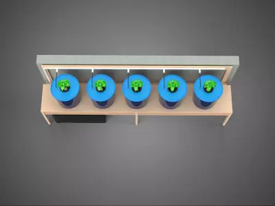 5 POT HYDROPONIC BATO BUCKET GROW RACK PLANT BENCH FEED STATION 3D model
