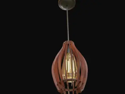 Decorative Wooden Ceiling Lamp  3D model