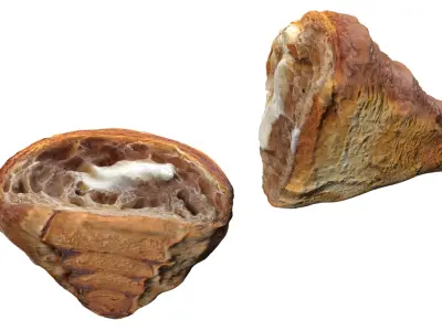 Split Croissant with Custard Inside 3D model