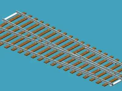 Printable realistic Railway Tracks 3D print model