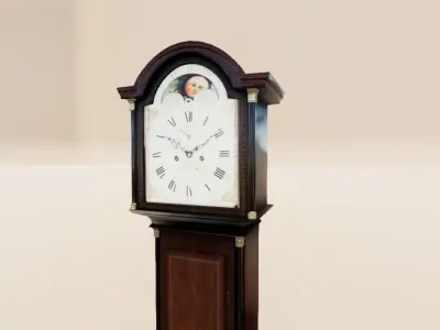 Grandfather Clock Low-poly 3D model