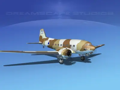 Douglas C-47 Dakota IADF 3D model
