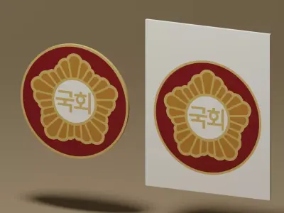 Emblem of the National Assembly of Korea 3D model