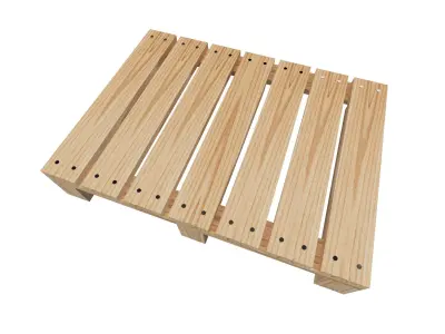 Half wood pallet EUR Low-poly 3D model