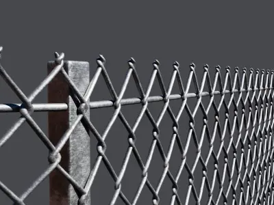 Simple Chainlink Fencing Panels Free low-poly 3D model