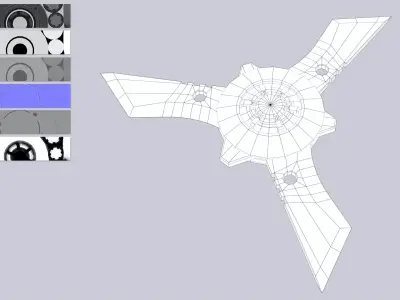 Scifi shuriken Low-poly 3D model