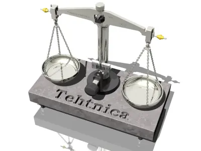 Old precision balance 3D model