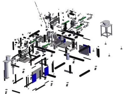 Edge Trimming Machine  Spring Installation  Camera Inspection 3D model