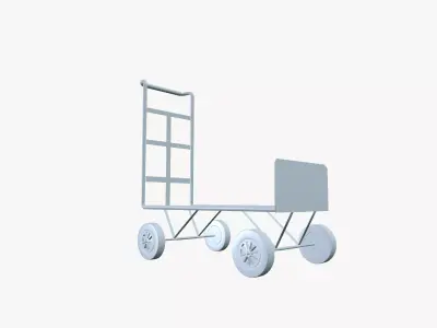 Four wheeler hand truck Low-poly 3D model
