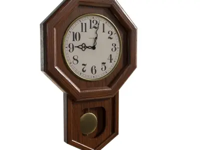 Wooden Clock Vintage  3D model