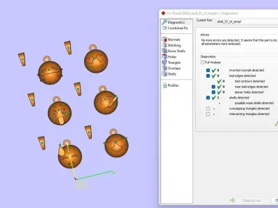  Pendants smile Low-poly 3D model