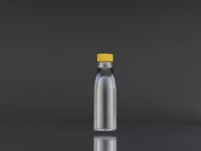 Bottle 3D Model with Yellow Cap Clean Product  Low-poly 3D model