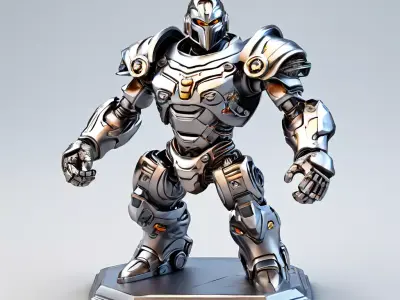 SciFi Knight Mech Warrior Robot Low-poly 3D model
