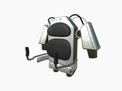 Jetpack G08 Light Steel - SciFi Character Design Low-poly 3D model
