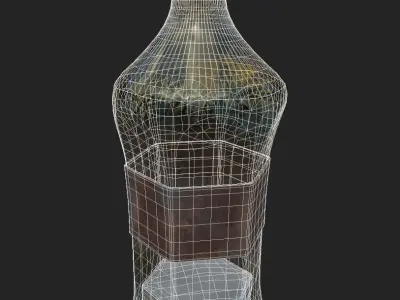 bottle with substance on the bottom PBR low poly Low-poly 3D model