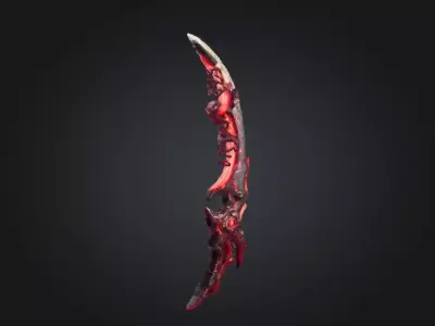 Abyssal Corrupted Dagger Low-poly 3D model