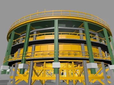 rotary kiln furnace and annular cooler 3D model