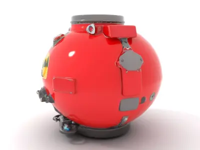 Red Reactor Capsule model pack Low-poly 3D model