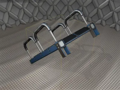 Sci-Fi Stairs - 26 - Blue Version Low-poly 3D model