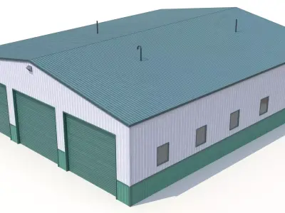 Industrial Building 55 Low-poly 3D model