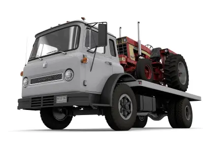 International Loadstar Truck 1963 and Int Harvester Tractor 1972 3D model