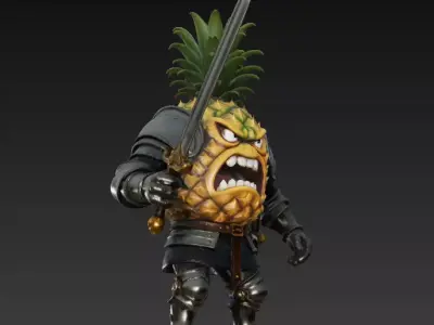 Pineapple Knight Low-poly 3D model