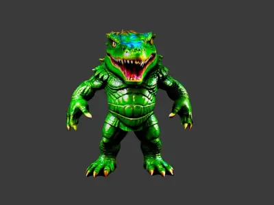 Crocodile Man Low-poly 3D model