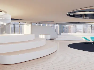Flying Taxis Hub with Drones 3D model