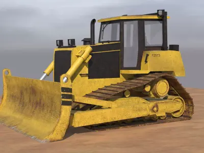 Low Poly Bulldozer v2 Low-poly 3D model