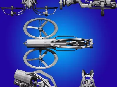 Propeller futuristic motorcycle Free low-poly 3D model