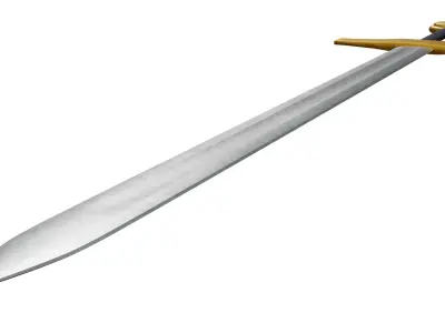 Medieval Sword Low-poly 3D model 2