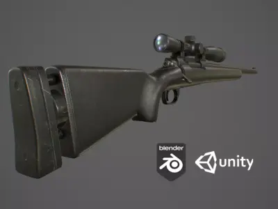 M24 Sniper Rifle Low-poly 3D model