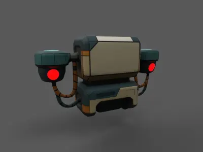 Low Poly Stylized Delivery Drone  Game Ready Asset Low-poly 3D model