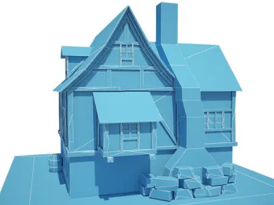 Medieval Building 03 Townhouse Low-poly 3D model