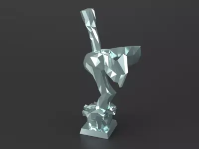 Abstract Deco Sculpture Low-poly 3D model