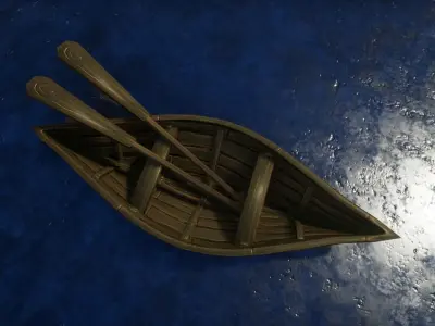 Simple Boat 01 Low-poly 3D model