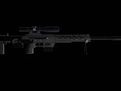 Sniper Gun 3D Model  Low-poly 3D model