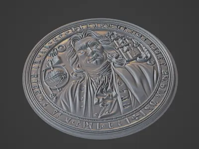 Isaac Newton Medallion 3D print model