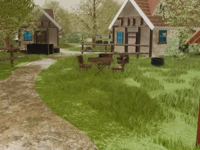 Quaint Village Landscape 3D model buy