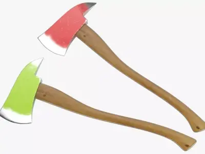 Fire Hatchet 1 Textured 3D model